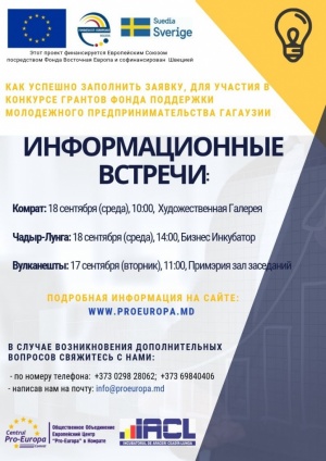 Информационные встречи по заполнению грантовой заявки